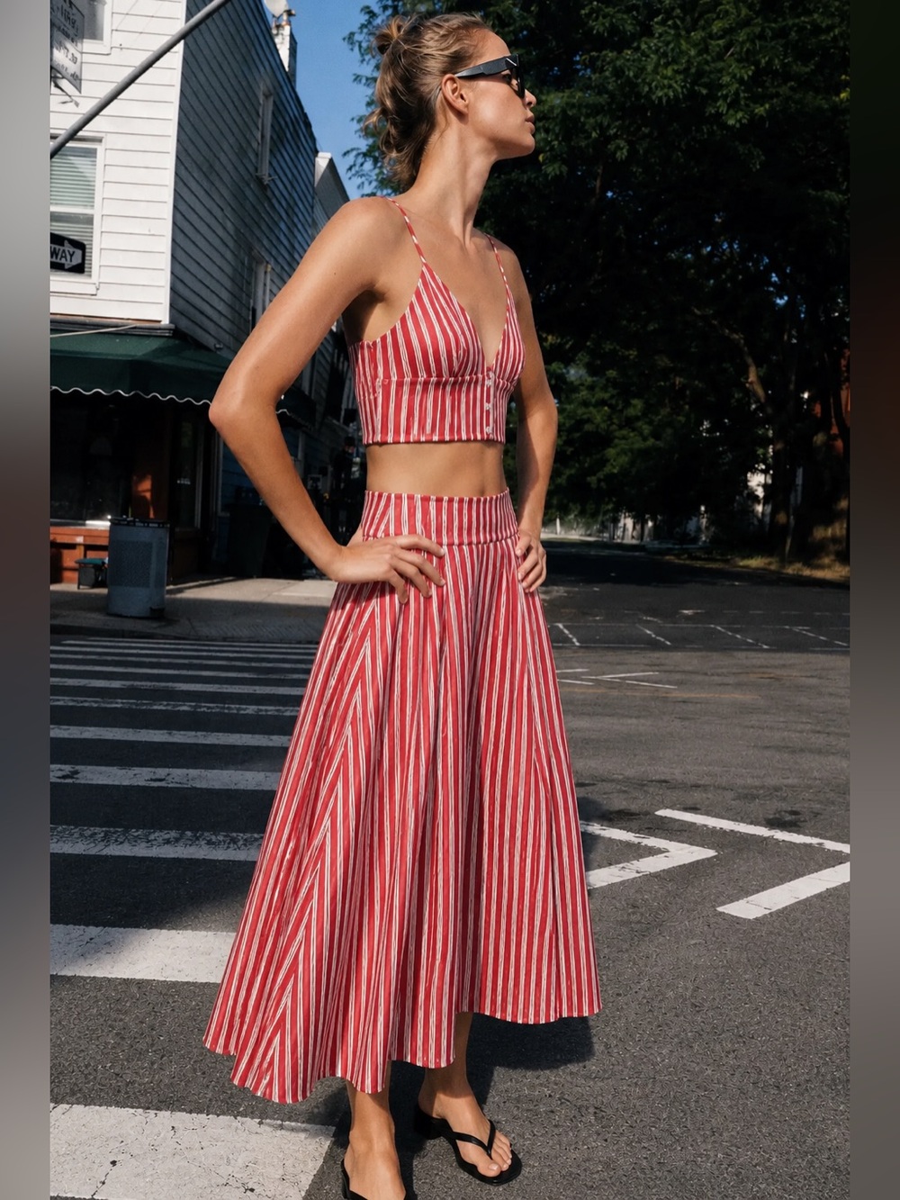 Zara Striped Crop Tank Top